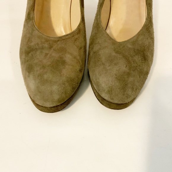 Calvin Klein Womens Green Suede Pumps Heels Made In Italy Size 8M - Picture 3 of 8